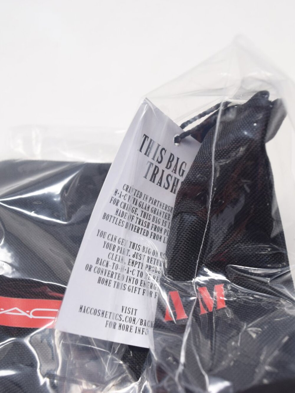 MAC Viva Glam This Bag Is Trash Cosmetic Makeup Pouch Back To Mac Black Red New - Picture 6 of 12